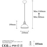 Opviq lights Viseća svjetiljka u brončanoj boji s metalnim sjenilom ø 21 cm Varzan – | shoptok.hr