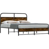  Okvir kreveta bez madraca dimljena boja hrasta 150x200cm drveni | shoptok.hr