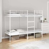 vidaXL Dvoposteljna postelja brez ležišča Bela 75x190 cm Jeklo | Shoptok.si