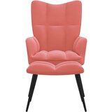 The Living Store Stol za sproščanje s stolčkom roza žamet - Stol Za Sproščanje, (21420451) | Shoptok.si