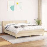  Box spring postelja z vzmetnico krem 180x200 cm blago | Shoptok.si