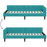 vidaXL Kotni posteljni okvir z vzglavjem Turkizna 90 x 190 cm | Shoptok.si