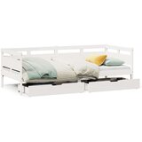 vidaXL Dnevna postelja s predali bela 80x200cm trdna borovina | Shoptok.si