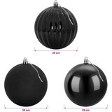  Set božićnih kuglica XXL 3 kom. Crna Ø 25 cm Plastika | shoptok.hr