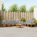  Set vanjskih sofa 8 kom. Prirodna i svijetlo siva | shoptok.hr