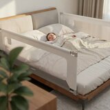  Zaštitna ograda za krevet 180 cm Navlaka 48 Bijelo-siva | shoptok.hr