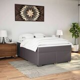vidaXL Krevet s oprugama i madracem sivi 140x190 cm od umjetne kože | shoptok.hr