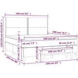 Krevet s oprugama i madracem crni 160x200 cm od tkanine | shoptok.hr