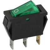 Preklopno vgradno stikalo OFF/ON 16A 250V zelena osvetlitev