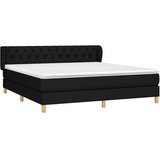  Krevet s oprugama i madracem crni 160x200 cm od tkanine | shoptok.hr