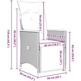  5-delni vrtni jedilni set z blazinami Črni Poli Ratan, (22087875) | Shoptok.si