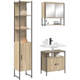 vidaXL Komplet pohištva za kopalnico s polico 3 pcs sonoma hrast | Shoptok.si