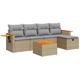 vidaXL 6-dijelni set vrtnih sofa s jastucima bež od poliratana | shoptok.hr