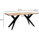 Livetastic Pisalna Miza Akazie, Barva Akacije, Črna, 160x80cm | Shoptok.si