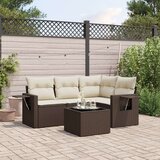 vidaXL 5-dijelni set vrtnih sofa s jastucima poliratan smeđi | shoptok.hr