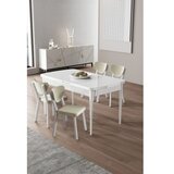 Hanah home Rasklopivi trpezarijski sto i stolice (5 delova) Exve White Cream | Eponuda.com