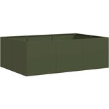 Maison Chic Cvetlični Lonec - Cvetlično korito olivno zelena 120x80x40 cm Jeklo, (21790125) | Shoptok.si
