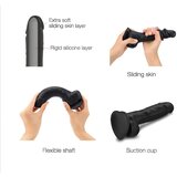 Strap-On-Me S - dvoslojni, potplat, realistični dildo (crni) | shoptok.hr