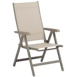 KETTLER BASIC PLUS naslanjajoči se aluminijasti stol – taupe / beige