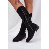 S. BARSKI Knee Boots With Perforated Shaft On Flat Heel S.Barski | shoptok.hr