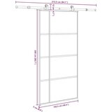 vidaXL Klizna vrata s priborom 102,5x205 cm od stakla ESG i aluminija | shoptok.hr