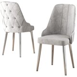 Hanah home set trpezarijskih stolica Krax 6 kom, siva tkanina Babyface, hromirane metalne noge | Eponuda.com