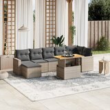  8-dijelni set vrtnih sofa od poliratana s jastucima sivi | shoptok.hr