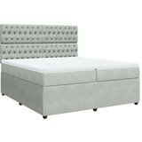  Krevet s oprugama i madracem svjetlosivi 200x200 cm baršunasti | shoptok.hr