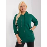 Fashion Hunters Women's dark green cotton sweatshirt plus size