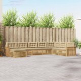  Set vanjskih sofa 8 kom. Bijela i bež Čvrsto drvo akacije 406 x 247,5 x 73 cm | shoptok.hr
