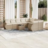  10-dijelni set vrtnih sofa s jastucima bež od poliratana | shoptok.hr