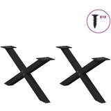 vidaXL noge kavne mize v obliki črke x 2 kosa črna 70x(30-31) cm jeklo | Shoptok.si