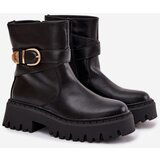 Boto Insulated Women's Ankle Boots with Gold Buckle Black Elanore Cijene