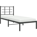  Metalni okvir za krevet s uzglavljem crni 75x190 cm | shoptok.hr