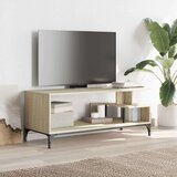 TV ormarić boja hrasta 102x40x41 cm konstruirano drvo i čelik | shoptok.hr