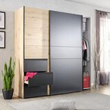 Mömax Omara Z Drsnimi Vrati Racer-Light, Črna, Hrast | Shoptok.si