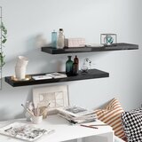 vidaXL plutajuće zidne police 2 kom sjajne crne 90 x 23,5 x 3,8 cm MDF Cijene