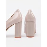 GOODIN Beige patent pumps on a heel | shoptok.hr