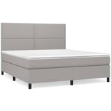  The Living Store Box spring postelja z vzmetnico svetlo siva 160x200 cm žamet - Box Spring Postelja, (21489070) | Shoptok.si