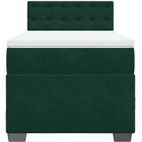 Box spring krevet s madracem tamnozeleni 90x200 cm baršunasti | shoptok.hr
