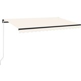  Ročno zložljiva tenda z LED lučmi 450x300 cm krem, (20728815) | Shoptok.si