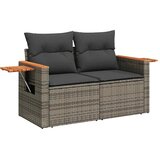  7-dijelni set vrtnih sofa poliratan i bagrem s jastucima sivi | shoptok.hr