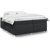 s oprugama i madracem crni 200x200 cm od umjetne kože | shoptok.hr