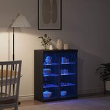  LED komoda Crni hrast 81 x 37 x 100 cm Konstruirano drvo | shoptok.hr