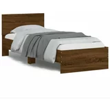  Okvir za krevet s uzglavljem smeđa boja hrasta 90x200 cm drveni
