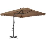  suncobran s čeličnim stupom 250 x 250 cm smeđesivi | Eponuda.com