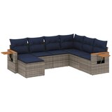  7-dijelni set vrtnih sofa od poliratana s jastucima sivi | shoptok.hr