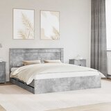  Krevetna konstrukcija s ladicama Betonski sivi 200 x 200 cm Cijene