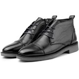 Ducavelli Birmingham Genuine Leather Lace Up Zippered Anti-Slip Sole Daily Boots Navy Blue cene
