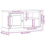 TV ormarić Corona 100 x 40 x 52 cm od masivne borovine | shoptok.hr